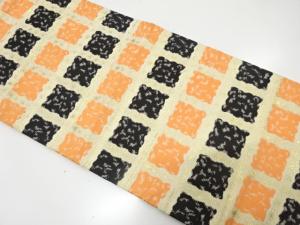 アンティーク　枡模様織り出し名古屋帯（着用可）